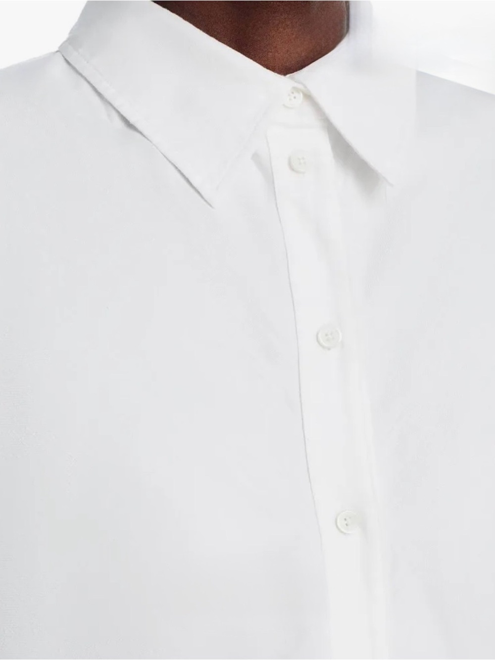 Toteme White slouch Cotton Button-Down Shirt Dress— Classic Collar